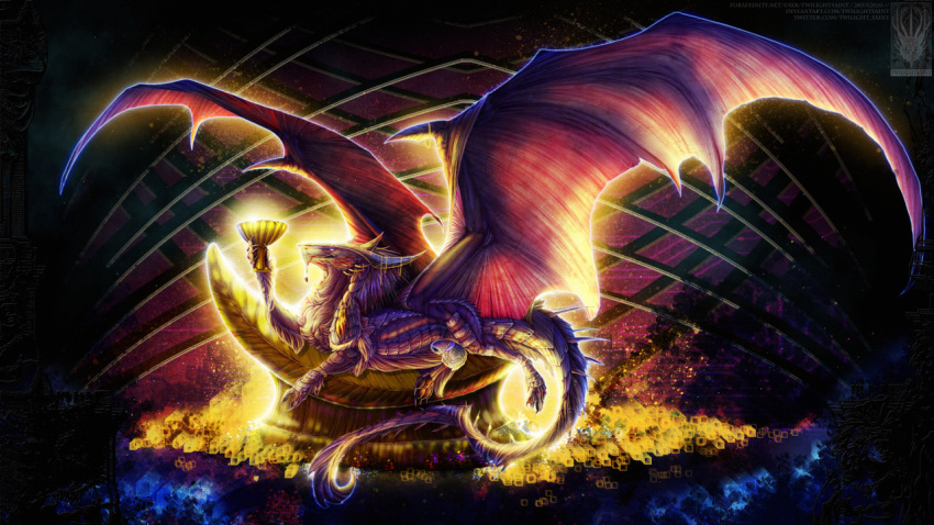 chair destiny dragon drunk feral full furniture glowing gold king male male/male picture_frame purple royalty saint scales scalesona scalie shiny_(disambiguation) sitting solo substance_intoxication throne twilight twilightsaint western wings