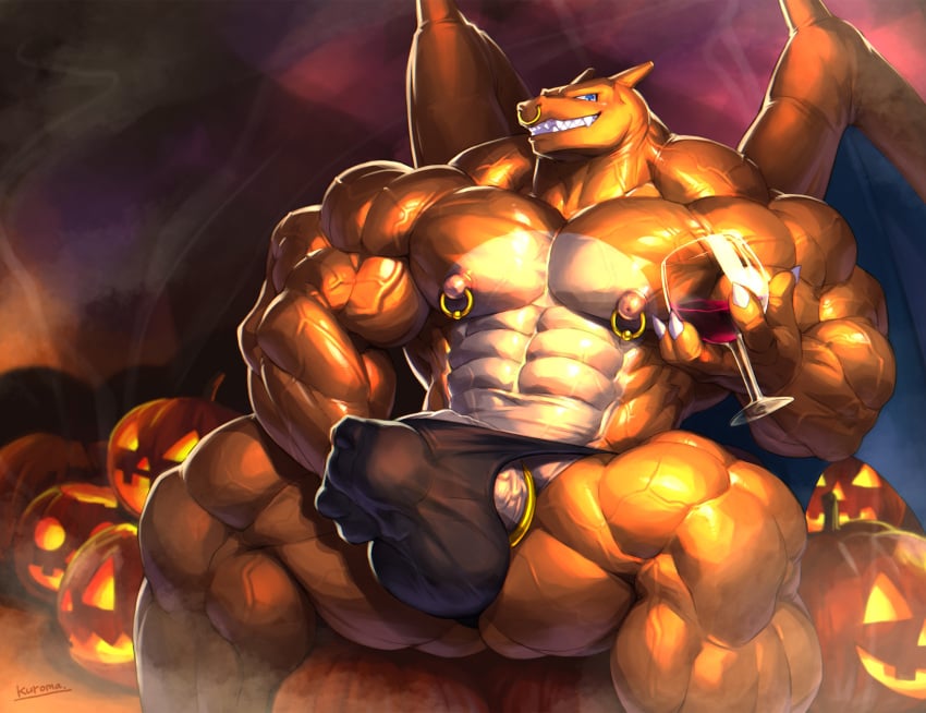 abs bara biceps blush bodybuilder charizard cum cum_on_body cum_on_lower_body cum_on_muscles cum_on_penis cum_on_self cum_on_upper_body cumming cumshot furry halloween halloween_2021 halloween_costume hyper hyper_balls hyper_genitalia hyper_muscles hyper_penis hyper_testicles kurogonart kuroma male male_focus male_only masturbating masturbation muscle muscles muscular muscular_arms muscular_ass muscular_back muscular_legs muscular_male muscular_thighs nintendo nipples pecs pointless_censoring pokemon pokemon_(species) veins veiny_penis