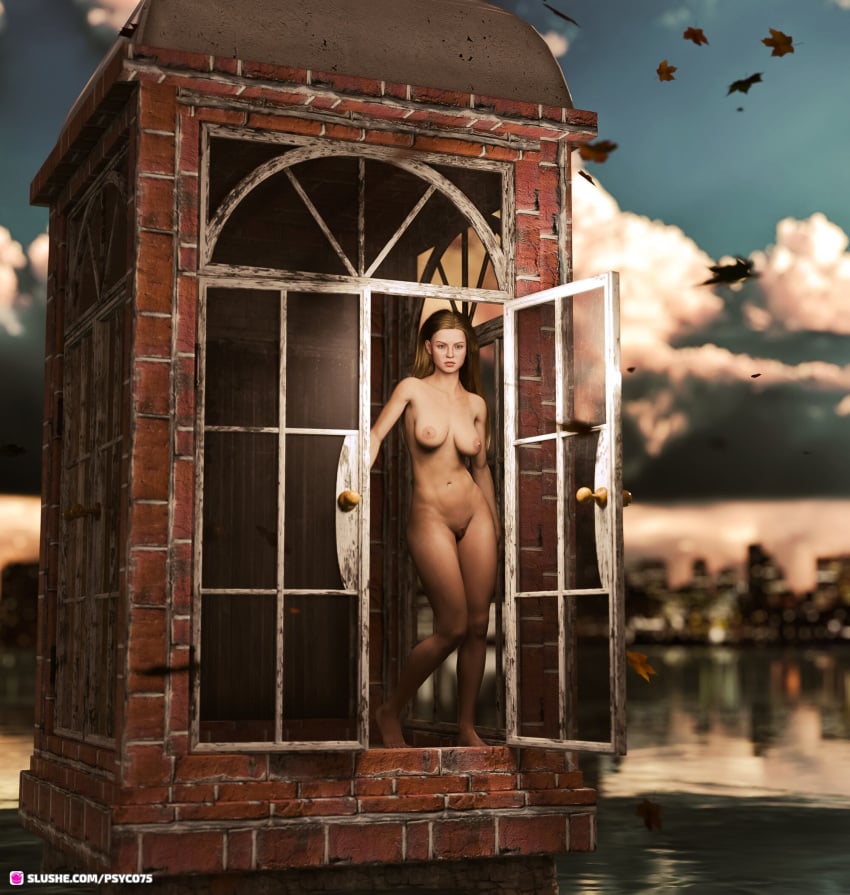 1girls 3d female female_only hanging_breasts large_breasts long_hair nude nude_female pinup psyco75 sagging_breasts slushe_(website) solo solo_female standing tagme