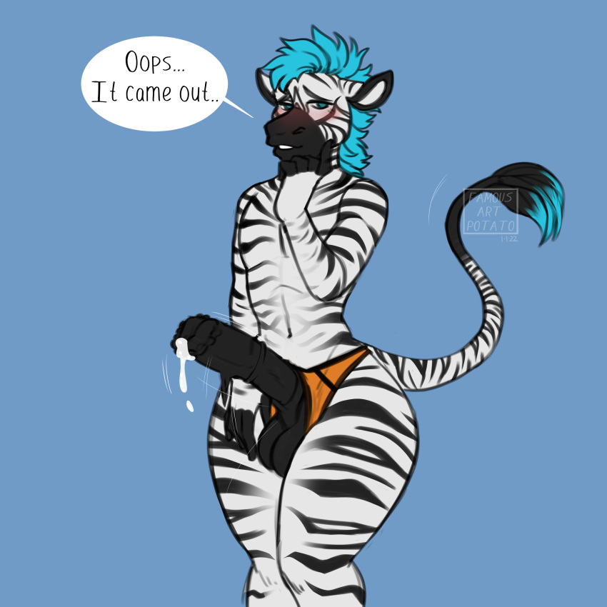 absurd_res anthro equid equine famousartpotato girly hi_res male mammal solo zebra