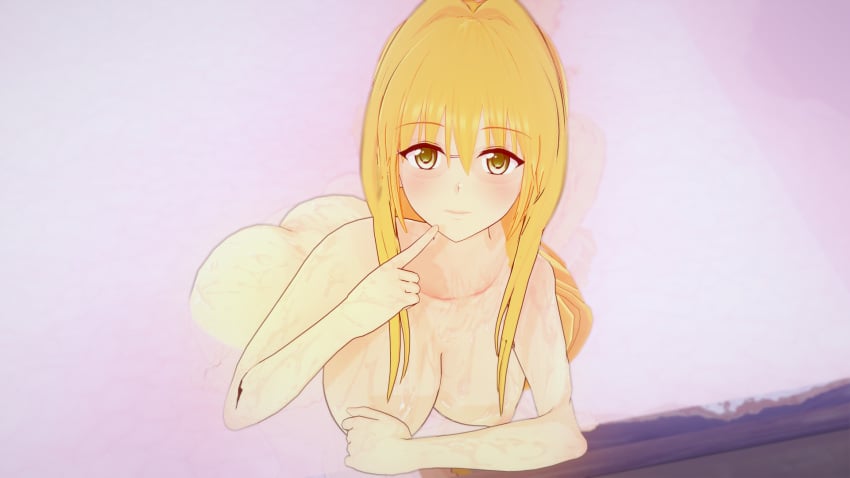 1girls 3d ass ass_up bath bathing big_ass big_breasts blonde_hair breasts female female_only glasses glasses_only green_eyes koikatsu long_hair looking_at_viewer milf mononoki nude_female teacher tearju_lunatique to_love-ru to_love-ru_darkness wet wet_body wet_skin