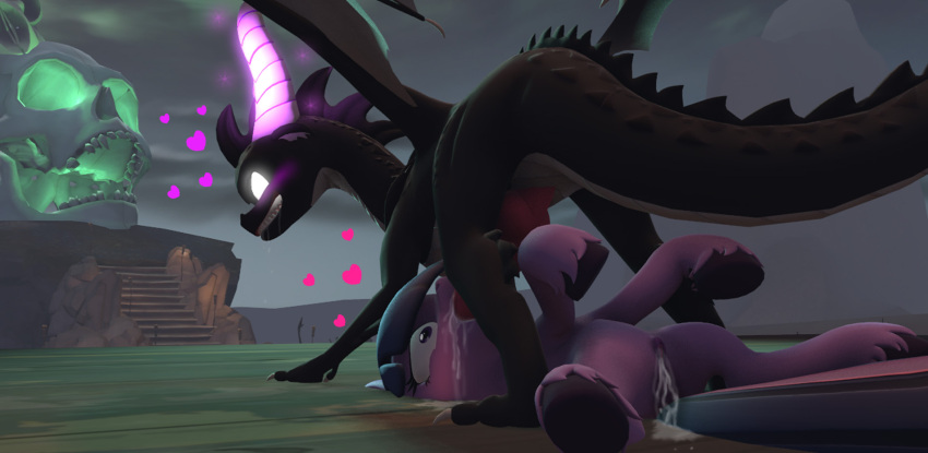 3d_(artwork) activision alicorn ass_up blush bodily_fluids crossover cum cum_in_mouth cum_in_pussy cum_inside dark_spyro digital_media_(artwork) dragon duo equid equine face_fucking female feral friendship_is_magic genital_fluids genitals glowing glowing_eyes glowing_horn hasbro heart hi_res hooves horn horse irrumatio knot leaking_cum male male/female mammal my_little_pony oral penile penis pony pussy sex spikes spread_wings spyro_legend_of_the_dragon spyro_the_dragon sucking twilight_sparkle_(mlp) video_games wings