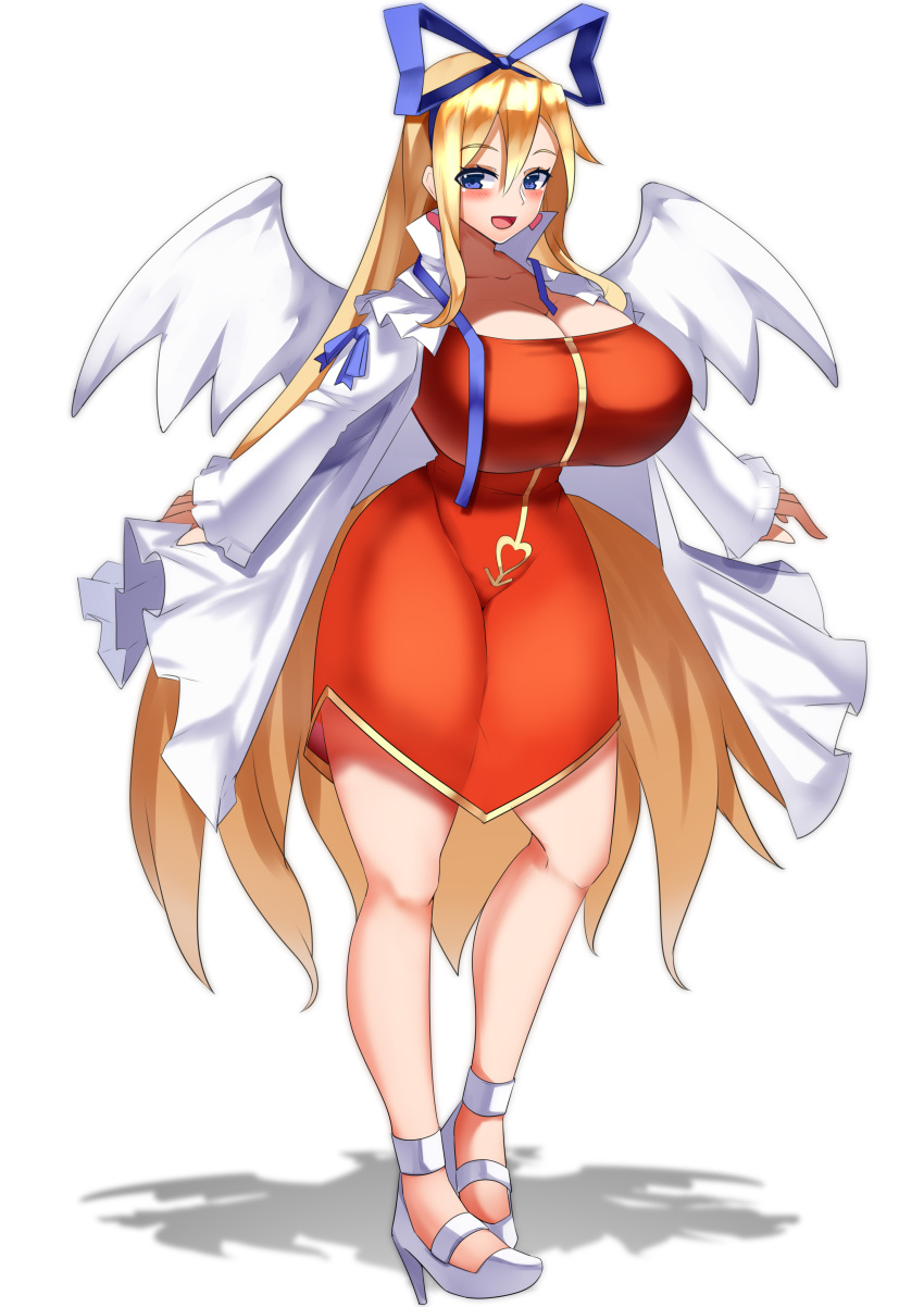 aged_up angel angel_girl angel_wings blonde_hair blue_eyes breasts cleavage disgaea dress flonne gigantic_breasts hips huge_breasts huge_hips huge_thighs hyper_breasts impossible_clothes impossible_clothing impossible_dress impossible_shirt large_breasts long_hair looking_at_viewer milf older tagme tea_texiamato thick_thighs thighs tight tight_clothes tight_clothing tight_dress tight_shirt very_long_hair wide_hips wings