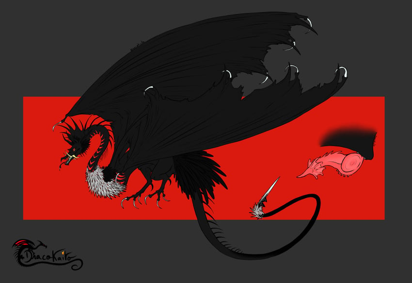 absurd_res adopt ambiguous_gender bloodsucker dark darkness demonic dracokaito dragon erection feathers feral for_sale full-length_portrait genitals hi_res model_sheet penis portrait skin solo vampire