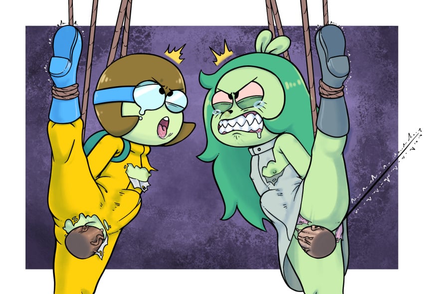 2boys 2girls anthro anus bondage cub dendy dendy_(ok_k.o.!_let's_be_heroes) drooling endured_face faceless_male female fink_(ok_k.o.!_let's_be_heroes) forced fur furry gritting_teeth human_on_anthro killerqueen lifting_leg male male_human/female_anthro male_on_anthro nipples ok_k.o.!_let's_be_heroes penis pussy rape restrained sharp_teeth snot snot_bubble stomach_bulge tears torn_clothes vaginal_penetration young