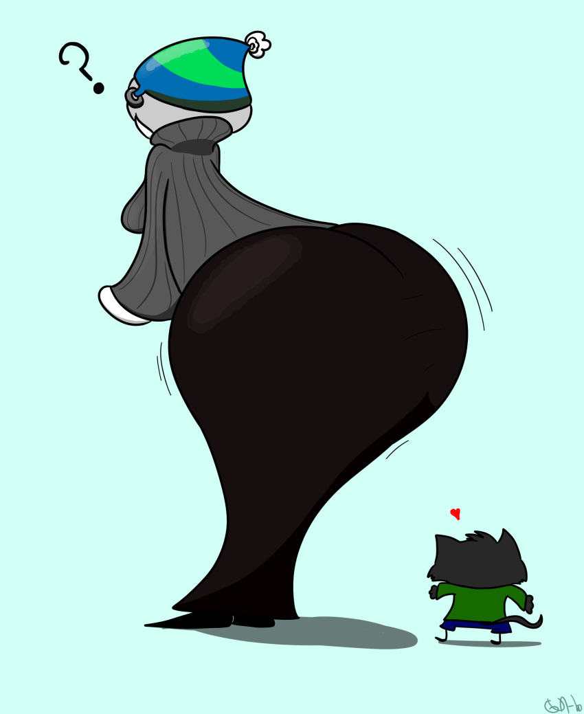 big_ass big_butt gunho hat heart hunny keco large_ass long_skirt presenting_hindquarters sideboob sweater unknown_species