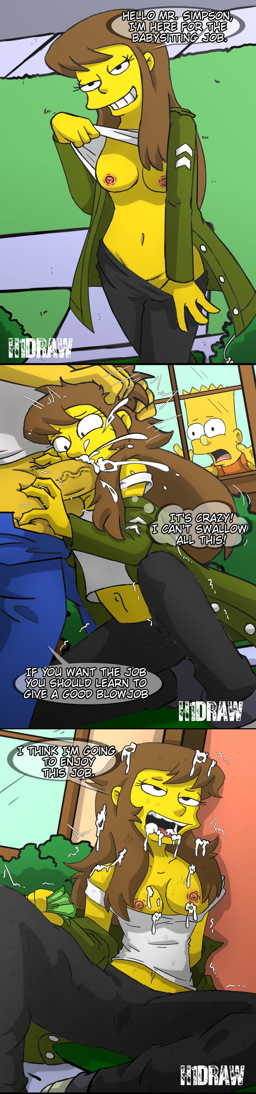 1girls after_fellatio ahe_gao areolae babysitter bart_simpson blowjob breasts_out brown_hair brown_hair_female cash comic cum cum_in_mouth cum_on_breasts cum_on_hair dialogue dollar_bills face_fucking facefucking fellatio h1draw homer_simpson jacket laura_powers long_hair long_hair_female looking_out_window money nipples no_panties open_mouth oral oral_sex outdoors pants_pulled_down penis penis_in_mouth pleased pleased_expression rough_oral scuff_marks shirt_down shirt_lift smiling text_bubble the_simpsons thought_bubble unseen_male_face wet_pussy white_shirt window