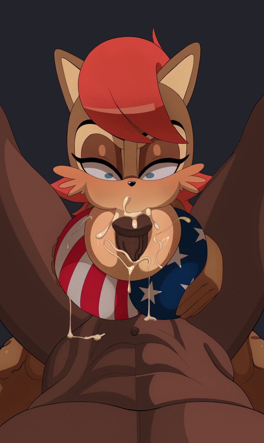 2023 a_name_for_me abs american_flag_bikini anthro archie_comics athletic athletic_male big_breasts bikini black_nose blue_eyes blush bodily_fluids breast_play breasts cheek_tuft chipmunk cleavage clothed clothing cum cum_in_mouth cum_inside cum_on_breasts cum_on_clothing dark-skinned_female duo edit edited erection eyebrows eyelashes facial_tuft female female_on_human first_person_view flag_bikini flag_print foreskin genital_fluids genitals ground_squirrel hair half-closed_eyes hereapathy hi_res huge_breasts human human_on_anthro interspecies male male/female male_human/female_anthro male_on_anthro mammal narrowed_eyes navel oral orgasm paizuri partial_male penile penis red_hair rodent sally_acorn sciurid sega sex short_hair sonic_(series) sonic_the_hedgehog_(archie) sonic_the_hedgehog_(comics) sonic_the_hedgehog_(series) swimsuit swimwear titfuck_under_clothes titjob tuft vein veiny_penis