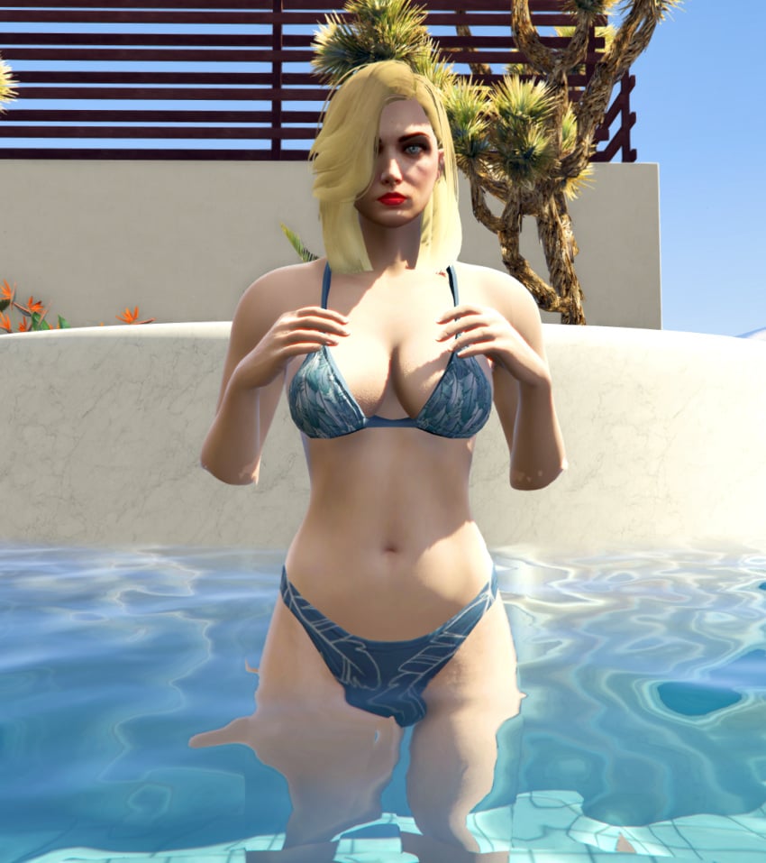 andi_jones bikini bikini_top blonde_hair cleavage female in_water large_breasts nopixel pool