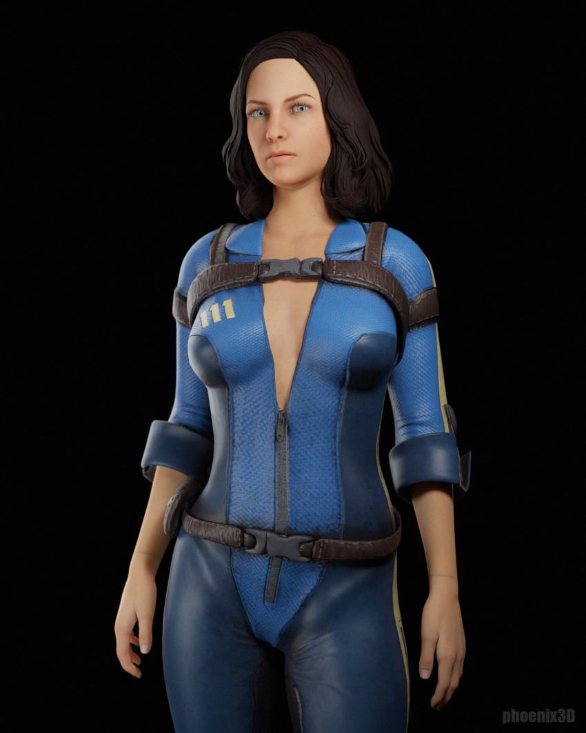 1girls 3d bethesda_softworks blender cleavage fallout fallout_4 female female_only jumpsuit light-skinned_female looking_at_viewer nora_(fallout_4) phoenix3d solo tight_clothing tight_fit unzipped_bodysuit