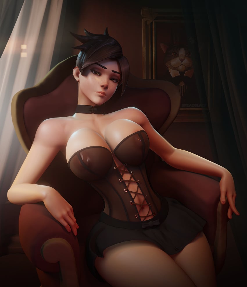 1girls 3d absurd_res areolae ass athletic_female blizzard_entertainment bored bored_expression breadblack breasts brown_eyes brown_hair busty child_bearing_hips choker corset curvaceous curvy disinterested erect_nipples exhibitionism female female_focus female_only freckles highres hourglass_figure huge_ass huge_breasts human inviting light-skinned_female light_skin lingerie looking_at_viewer navel nipples overwatch pale-skinned_female pale_skin presenting revealing_clothes seductive see-through see-through_clothing see-through_corset see-through_top short_hair sitting sitting_on_chair skimpy skimpy_clothes skirt solo solo_female solo_focus suggestive thick thick_ass thick_thighs toned_belly toned_body toned_female toned_stomach tracer video_games voluptuous wide_hips