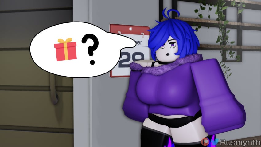 3d breasts christmas female original_character purple_hair roblox robloxian rusmynth tagme unseen