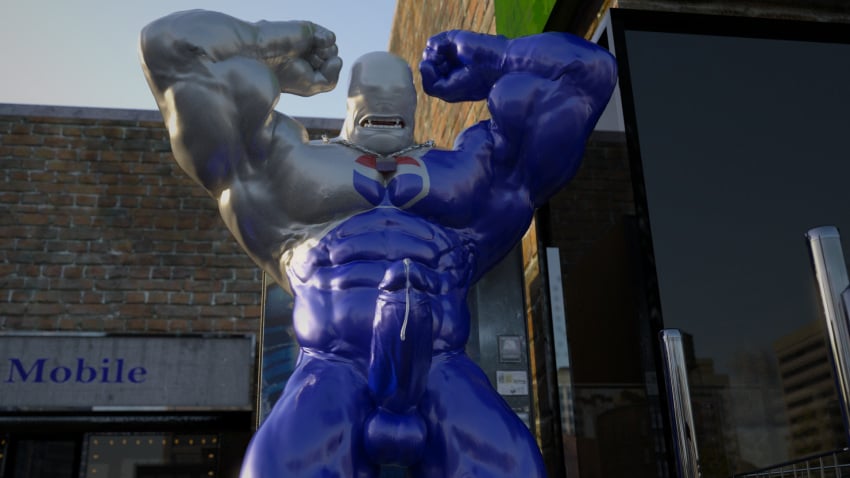 16:9 1boy 3d 3d_(artwork) bara darkviperbara gay male_only mascot pepsi pepsiman tagme