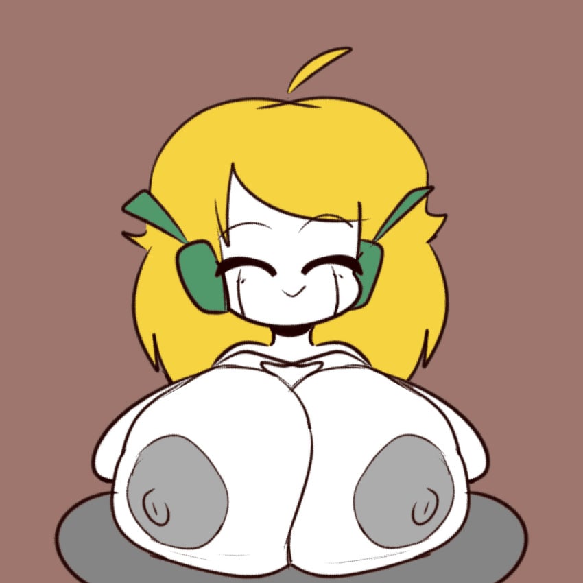 animated blonde_hair bouncing_breasts cave_story closed_eyes curly_brace headphones nude_female p-con paizuri robot_girl robot_humanoid smile spurhuns titjob