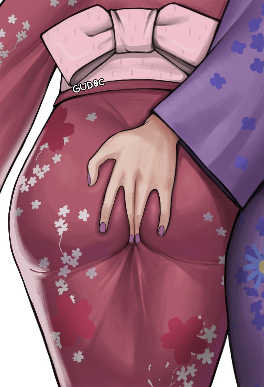 2girls ass ass_focus ass_grab big_ass boruto:_naruto_next_generations female female_only fingering fingering_through_clothes grabbing_ass gud0c hi_res hidden ino_yamanaka kimono mature_female milf multiple_girls naruto naruto_(series) sakura_haruno stealth stealth_ass_grab suggestive watermark yuri