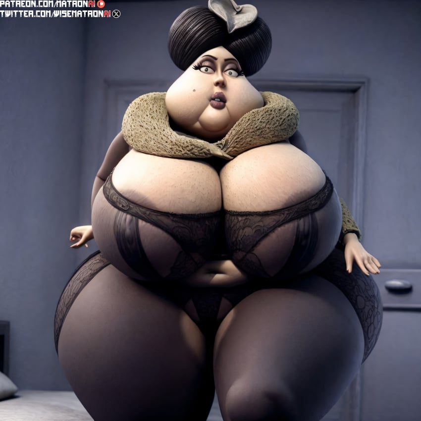 1girls 4k ai_generated areola ass bbw breasts cellulite corpse_bride fat fat_ass fat_woman female female_only gmilf highres hips hips_wider_than_shoulders huge_breasts huge_hips huge_thighs hyper hyper_breasts lingerie massive_ass massive_breasts matronai_(artist) mature mature_female mature_woman milf nell_van_dort old older_female pale-skinned_female pale_skin patreon patreon_username pinup solo ssbbw stable_diffusion thick thick_thighs twitter_username wide_hips