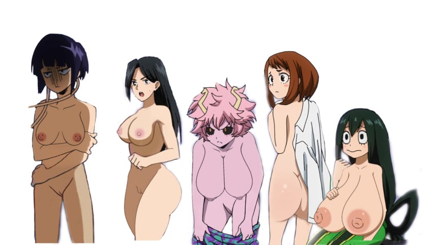 angry boku_no_hero_academia breasts edit edited female female_only frown jirou_kyouka kyoka_jiro kyouka_jirou locker_room mina_ashido momo_yaoyorozu multiple_girls my_hero_academia nude ochako_uraraka ponchocop pussy tooru_hagakure tsuyu_asui vagina