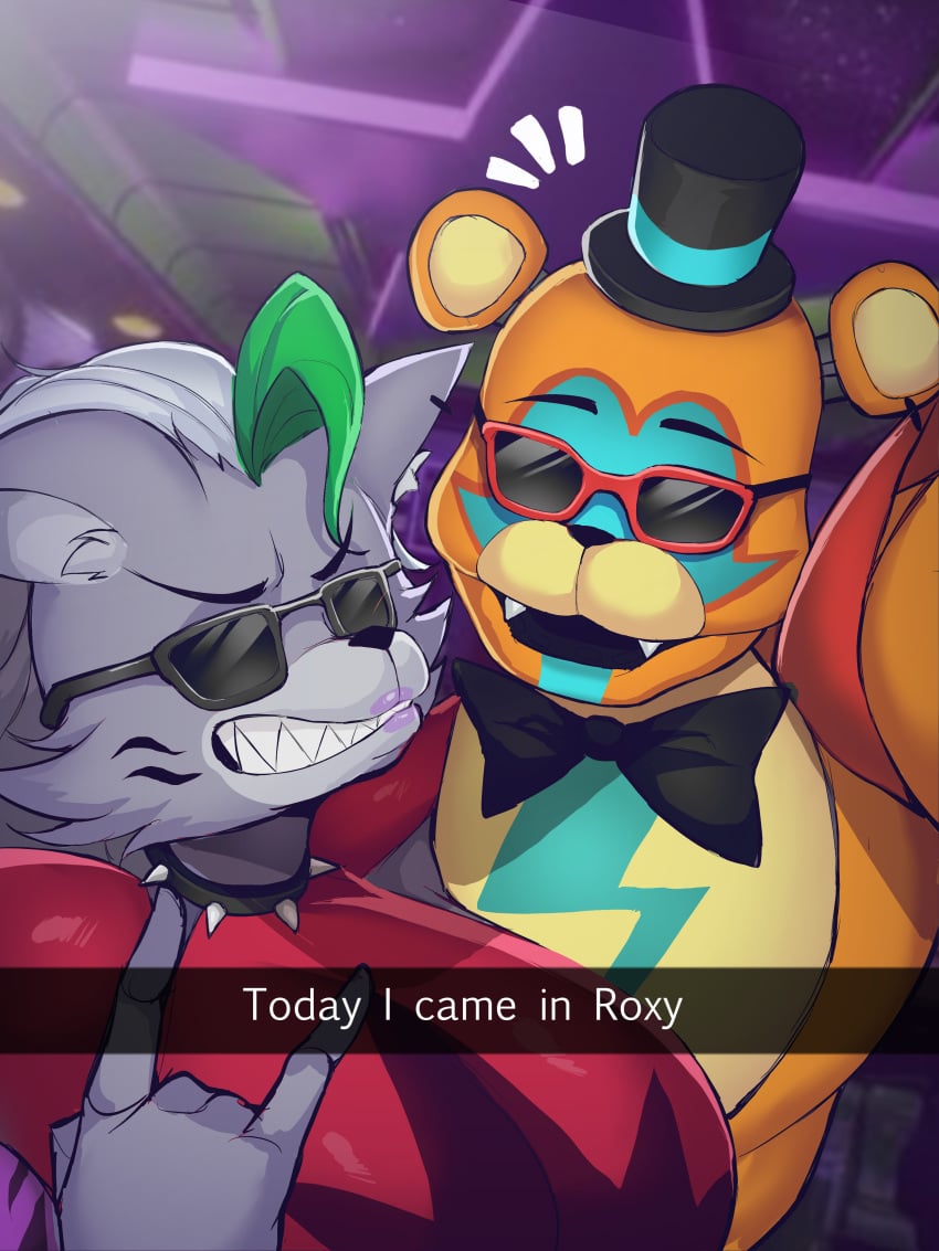 female five_nights_at_freddy&#039;s five_nights_at_freddy&#039;s:_security_breach fnaf glamrock_freddy_(fnaf) glasses maimeetung roxanne_wolf_(fnaf) snapchat