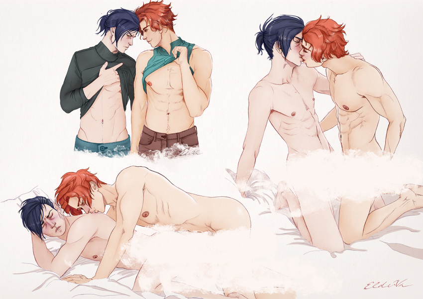 censored eldervi felix_hugo_fraldarius fire_emblem fire_emblem:_three_houses gay kissing raised_shirt sex shirt_lift shirt_lifted_by_self sylvain_jose_gautier yaoi