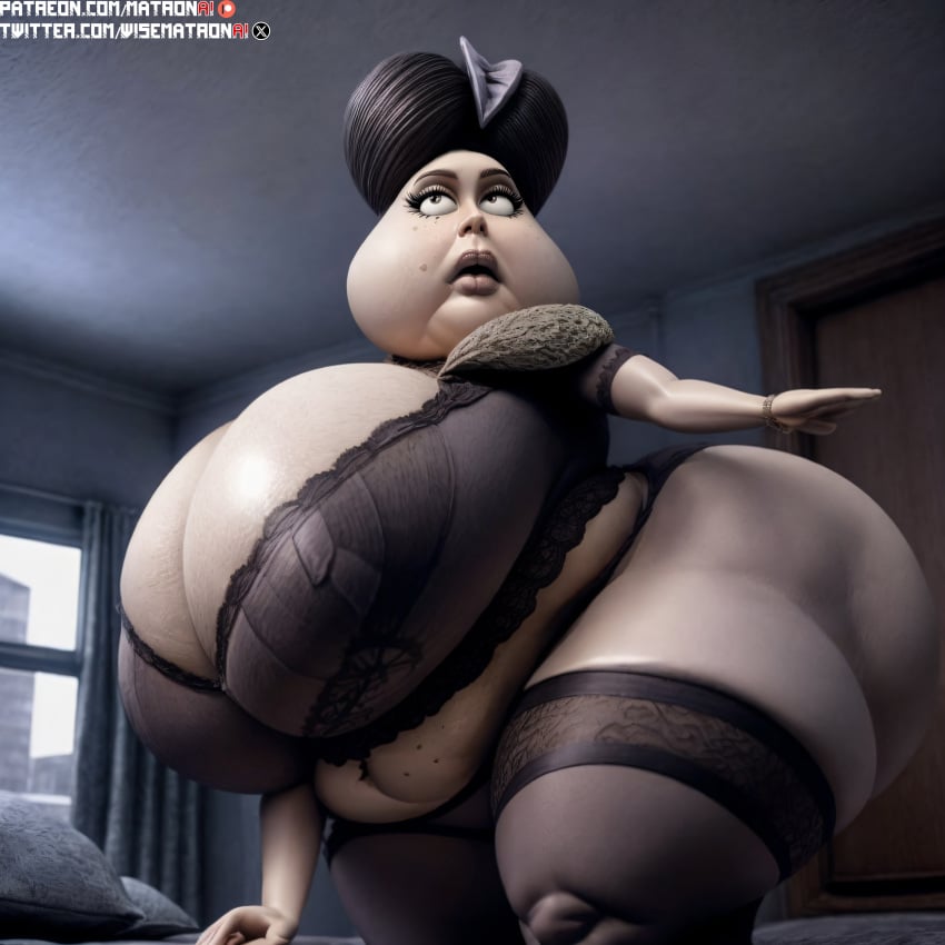 1girls 4k ai_generated areola ass ass bbw breasts cellulite corpse_bride fat fat_ass female female gmilf highres hips hips_wider_than_shoulders huge_breasts huge_hips huge_thighs hyper hyper_breasts lingerie massive_ass massive_breasts matronai_(artist) mature mature_female mature_woman milf nell_van_dort old older_female pale-skinned_female pale_skin patreon patreon_username pinup solo solo_female solo_focus ssbbw stable_diffusion thick thick_thighs twitter_username wide_hips