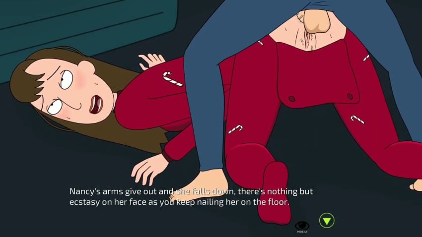 anal anal_penetration anal_sex blush bulldog_position butt_flap doggy_style female ferdafs morty_smith nancy_(rick_and_morty) onesie pajamas rick_and_morty rick_and_morty:_a_way_back_home