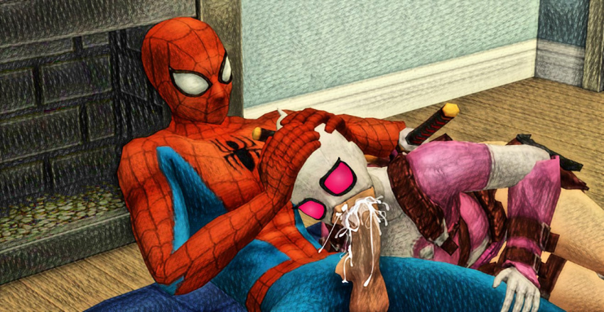 1boy 1boy1girl 1girls 3d blowjob cum_drip cum_in_mouth cum_in_nose cum_on_face fellatio gwen_poole gwenpool gwenpool_(series) marvel marvel_comics oral oral_creampie oral_penetration pale-skinned_female pale-skinned_male peter_parker pof3445 spider-man spider-man_(series) the_sims the_sims_4