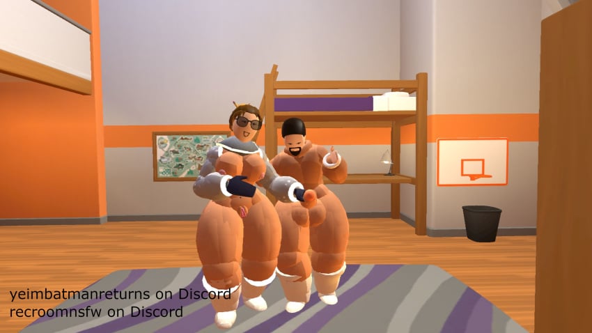 balls black_eyes black_hair breasts brown_hair feet female male nipples penis pink_nipples pussy rec_room rec_room_avatar recroom recroom-nsfw selfie thighs