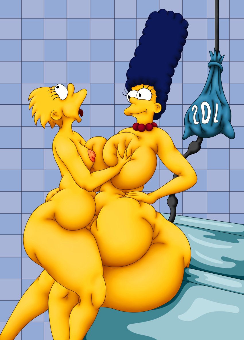 bart_simpson belly big_ass big_breasts bynshy chubby chubby_female cuck enema femboy fuck_belly marge_simpson mother_and_son sissy small_breasts small_penis the_simpsons