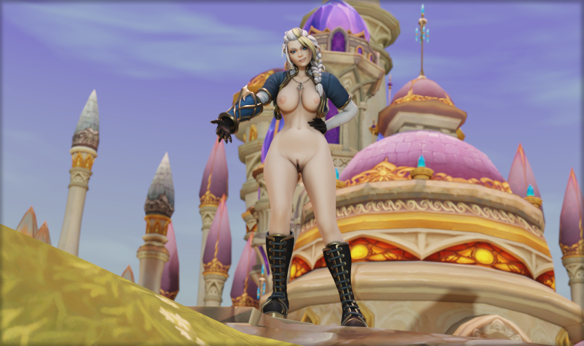 2022 ajentai98 alliance_(warcraft) blizzard_entertainment boots dalaran female human human_(warcraft) human_female human_mage jaina_proudmoore large_breasts mage mage_(warcraft) partially_nude tagme thick_thighs warcraft world_of_warcraft