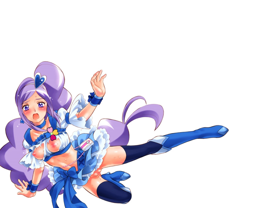 blush censored clothing cure_berry fresh_pretty_cure magical_girl miki_aono nekozawa_yukari pretty_cure sippo-soft skirt small_breasts stockings tagme torn_clothes