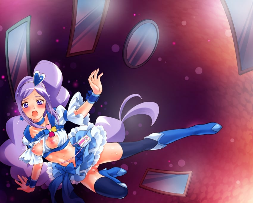 blush censored clothing cure_berry fresh_pretty_cure magical_girl miki_aono nekozawa_yukari pretty_cure sippo-soft skirt small_breasts stockings tagme torn_clothes