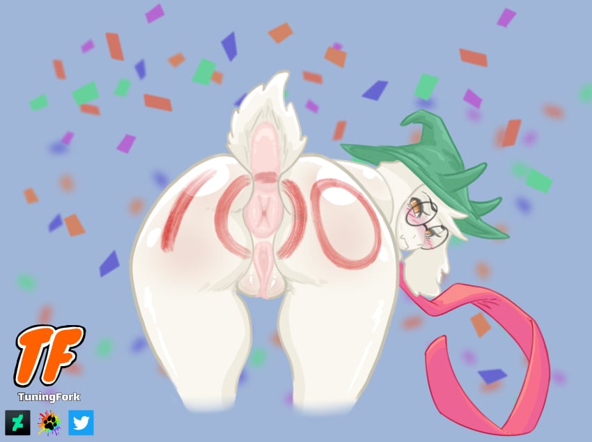 1girls 2d anthro anthro_female anthro_only anus ass blush caprine confetti deltarune fangs female female_only female_ralsei furry furry_female furry_only genderswap_(mtf) glasses goat hat horns humanoid humanoid_female humanoid_only looking_back mammal mammal_humanoid nude orange_hair pussy ralsei ralsei_(female) ralsei_with_white_fur rule_63 scarf solo tail thetuningfork undertale_(series) white_fur