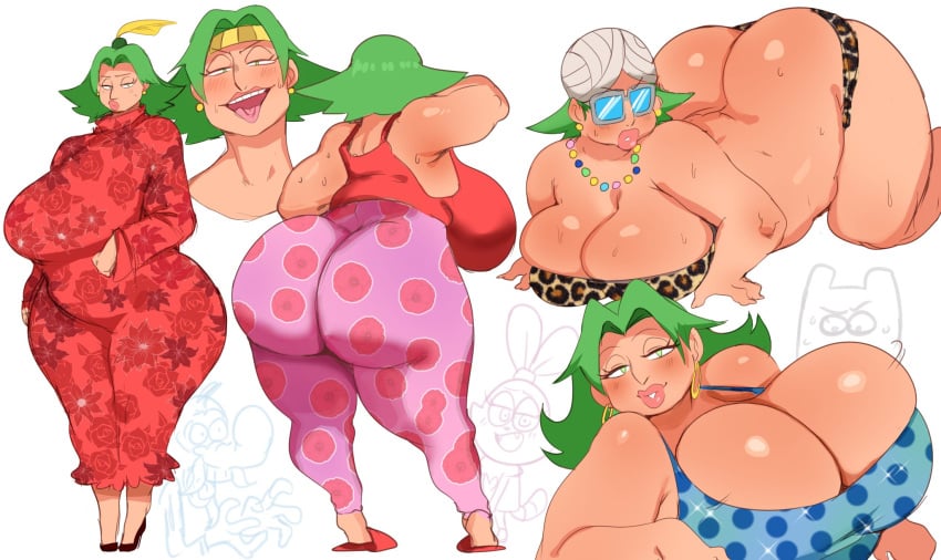 1girls 2021 ass ass_cleavage big_ass big_breasts blush blushing_at_viewer breasts bubble_butt butt butt_crack cartoon_network chowder chubby chubby_female cleavage dress earrings endive eye_contact fat_ass female female_only green_eyes green_hair hi_res human humanized large_breasts light-skinned_female light_skin lightsource looking_at_viewer mature mature_female milf multiple_angles multiple_images multiple_views necklace solo solo_female sweat sweating sweaty thighs voluptuous white_background