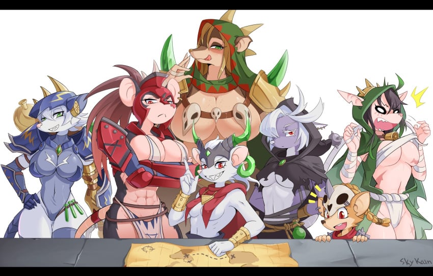 6+girls 7girls anthro armor arms_behind_back assassin bandages big_breasts big_ears big_eyes black_fur black_hair blonde blonde_hair bottle breasts_bigger_than_head brown_fur brown_hair brunette brunette_hair crystal earring earrings female female_only furry gathering gem gems gemstone green green_crystal green_eyes green_gem group ikit_claw impractical_armor licking_lips long_hair mage magic magic_user map mouse_ears mouse_tail multiple_girls piercing piercings potion queek_headtaker rat rat_ears rat_girl rat_tail red_eyes revealing revealing_clothes rodent short_hair size_difference skaven skimpy skimpy_clothes skintight skintight_bodysuit skintight_clothing skykain sneaky spellcaster tail thanquol throt_the_unclean undressing_another vermintide vial warhammer_(franchise) warhammer_age_of_sigmar warhammer_fantasy warpstone white_fur white_hair