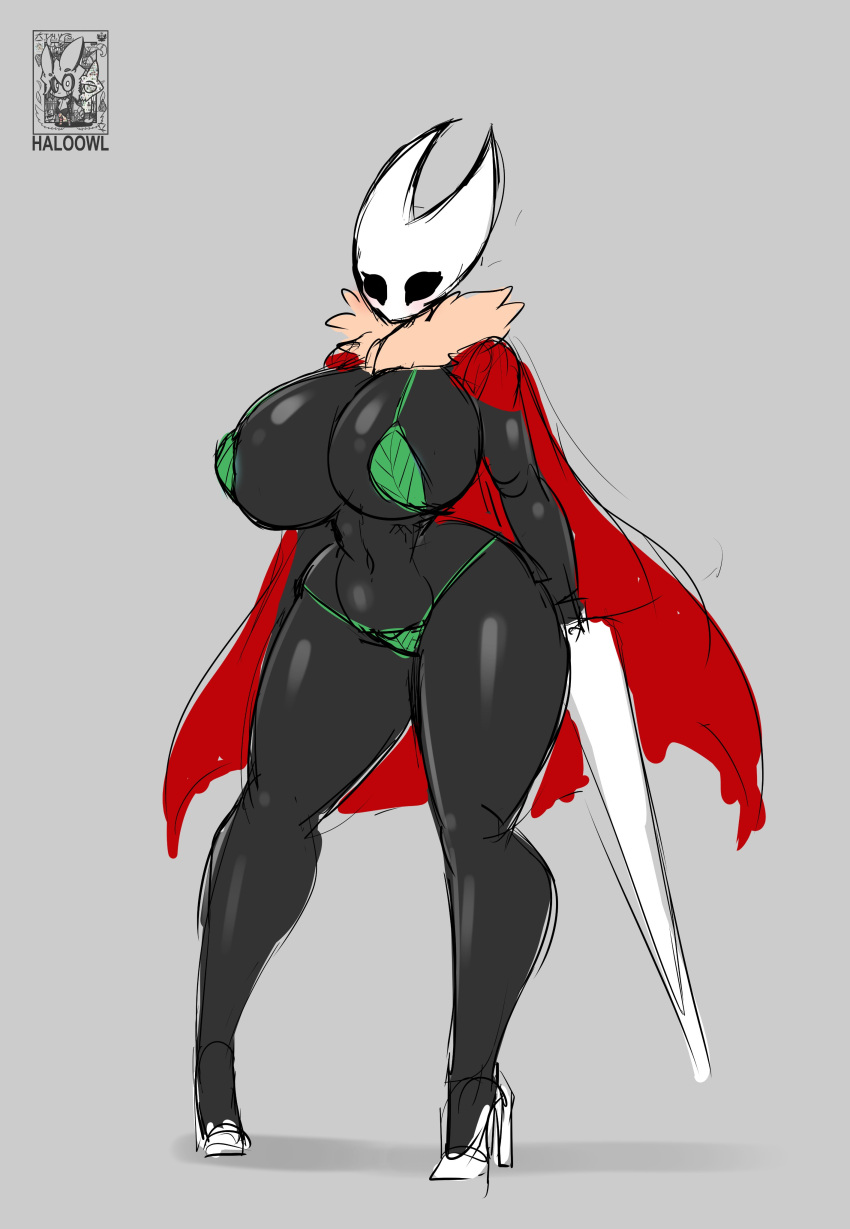 bikini haloowl hollow_knight hornet_(hollow_knight) huge_ass huge_breasts