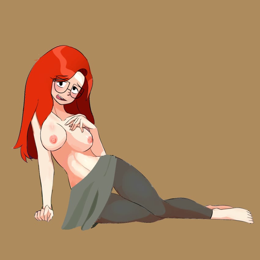 1girls cartoon_network half-dressed hbo_max infinity_train orange_hair topless tulip_olsen