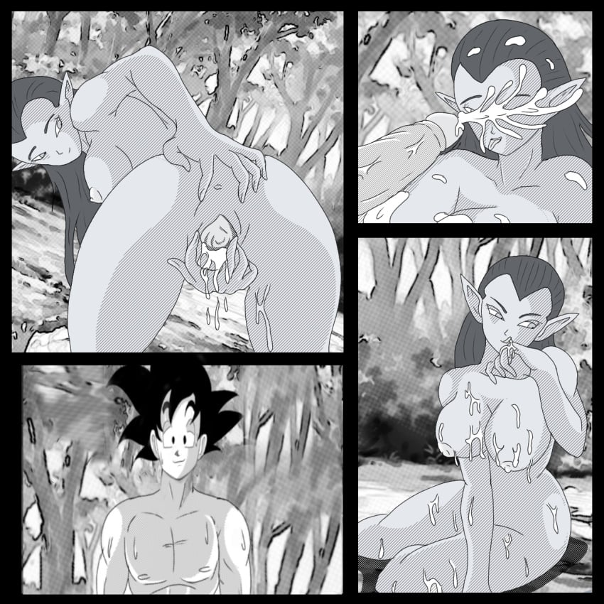 after_sex cocotte comic cum cum_in_ass cum_in_pussy dragon_ball dragon_ball_super female male penis saiyan sex son_goku