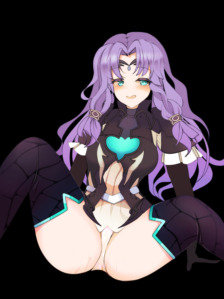 1girls alternate_costume bare_thighs black_background blue_eyes breasts female_only fire_emblem fire_emblem:_the_blazing_blade fire_emblem_heroes florina_(fire_emblem) long_hair medium_breasts nintendo official_alternate_costume open_mouth panties pieiru purple_hair pussy_juice pussy_juice_stain solo spread_legs stain thighhighs thighs wavy_hair wet_pussy white_panties