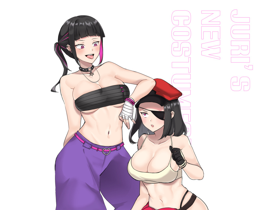 alternate_costume alternate_hairstyle capcom duo english_text female female_only johwa juri_han street_fighter street_fighter_v text