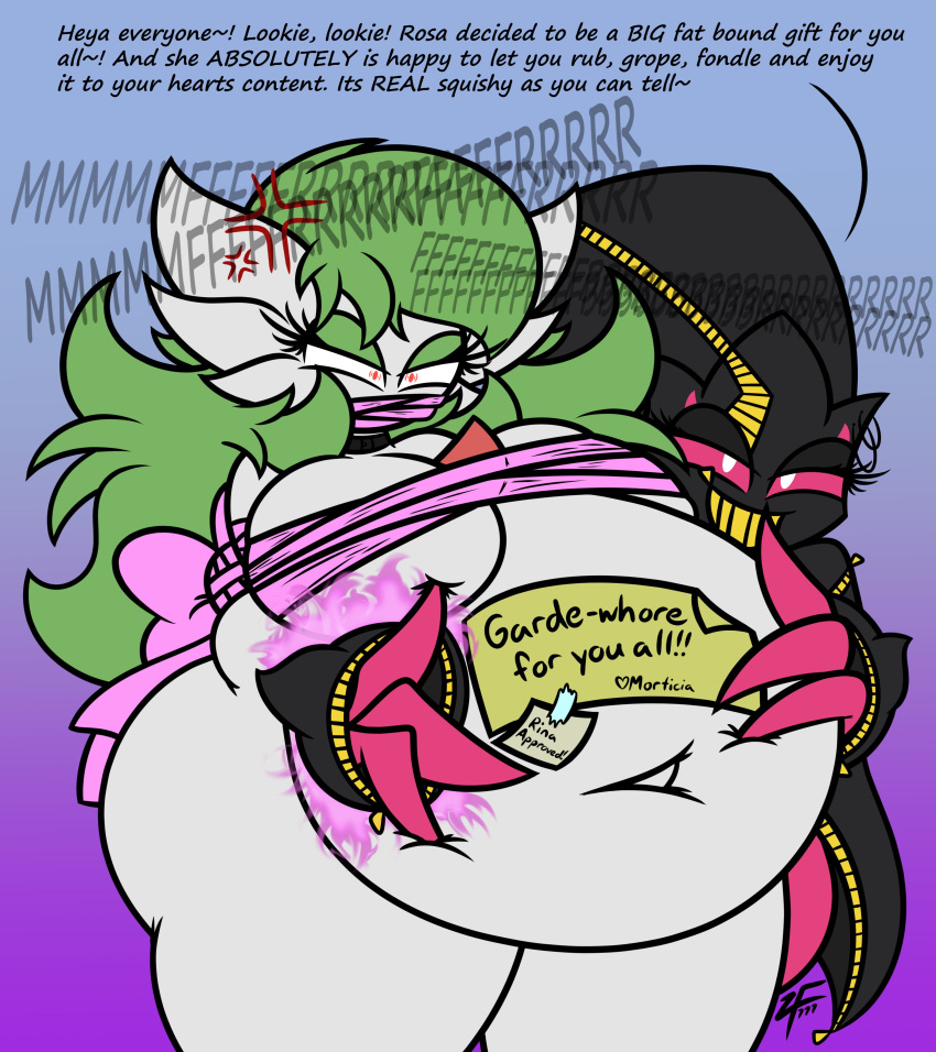 2girls banette bbw big_belly big_breasts bondage breasts chubby chubby_female fan777zelda fat female femdom femsub gardevoir huge_belly mega_banette mega_evolution multiple_girls pokémon_(species) pokemon pokemon_(species) tagme