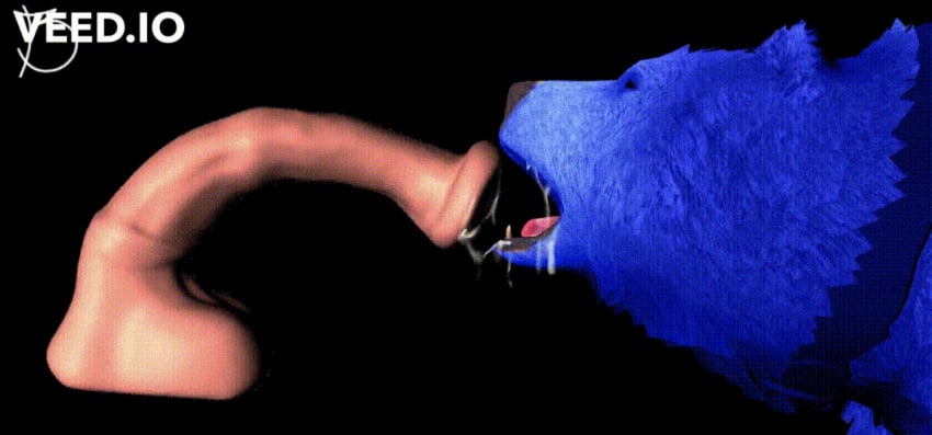 animal_genitalia animal_penis animated anthro blu3be4ry blue_body blue_fur deepthroat dildo equine_penis fellatio fur genitals gif male male/male mammal oral penis sex_toy solo sucking ursid