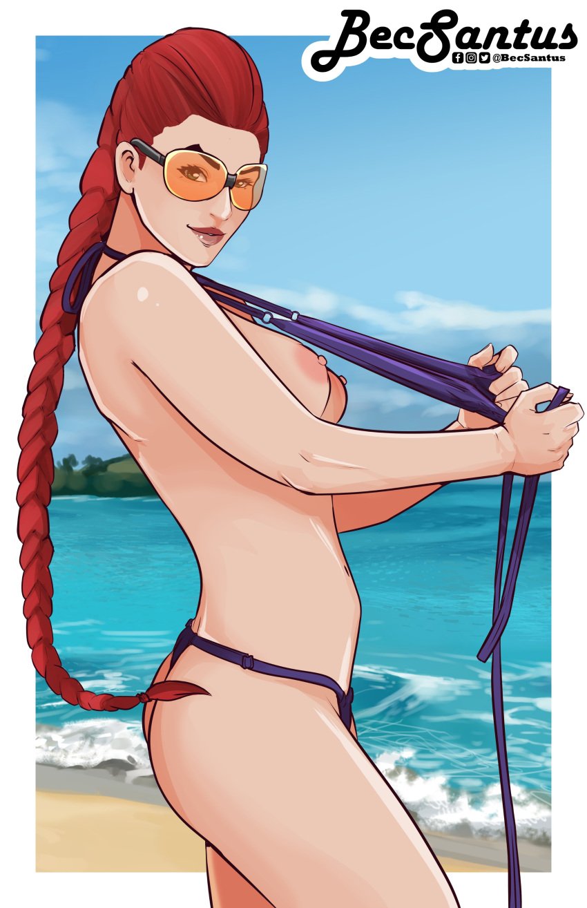 2d athletic athletic_female becsantus bikini busty capcom crimson_viper female hourglass_figure milf pinup pinup_pose street_fighter tagme wide_hips