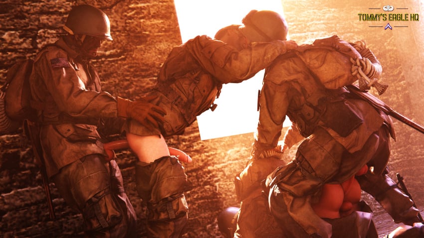 anal anal_sex army bent_over doggy_style fucked_from_behind gay gay_male gay_sex group group_sex medal_of_honor_airborne military orgy soldier soldiers tommys_eagle_hq uniform ww2