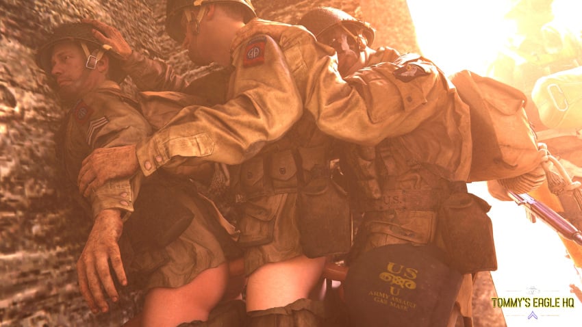anal anal_sex army fuck_train gay gay_male gay_sex group group_sex medal_of_honor_airborne military orgy soldier soldiers tommys_eagle_hq uniform ww2