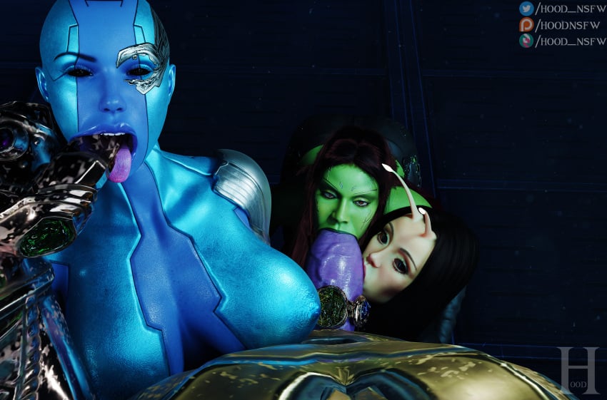 alien_girl blowjob blowjob_face gamora hood_nsfw mantis_(marvel) marvel marvel_cinematic_universe marvel_comics mcu nebula_(marvel) sfm_hood thanos