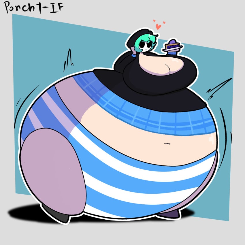 belly belly_on_ground big_ass big_belly big_breasts bottom_heavy breasts bubble_ass bubble_butt drawing female huge_ass huge_belly inflated_belly large_belly misha(shygal) monobutt overweight overweight_female pear-shaped_figure pear_shaped ponchy_if shimapan shy_gal solo solo_female striped_panties stuffed_belly thick_thighs wide_hips