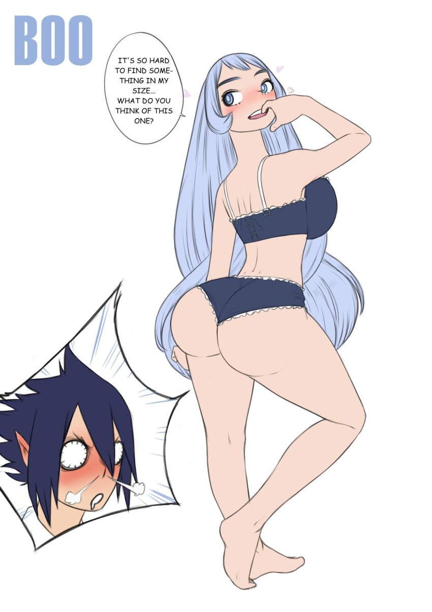 big_butt biggies00 blue_eyes blush bubble_butt curvy dat_ass fat_ass fat_butt heart lingerie long_hair looking_back my_hero_academia nejire_hado sideboob tamaki_amajiki underwear