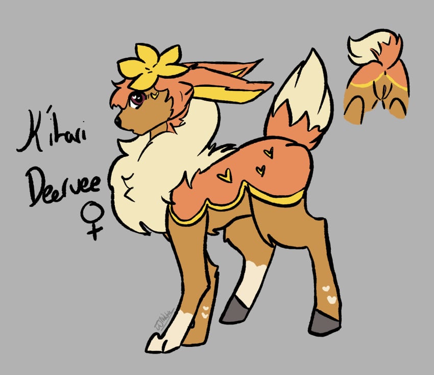 cervid deerling deervee djmilotic eevee female feral hi_res mammal model_sheet nintendo pokémon_(species) pokemon pokemon_(species) solo video_games