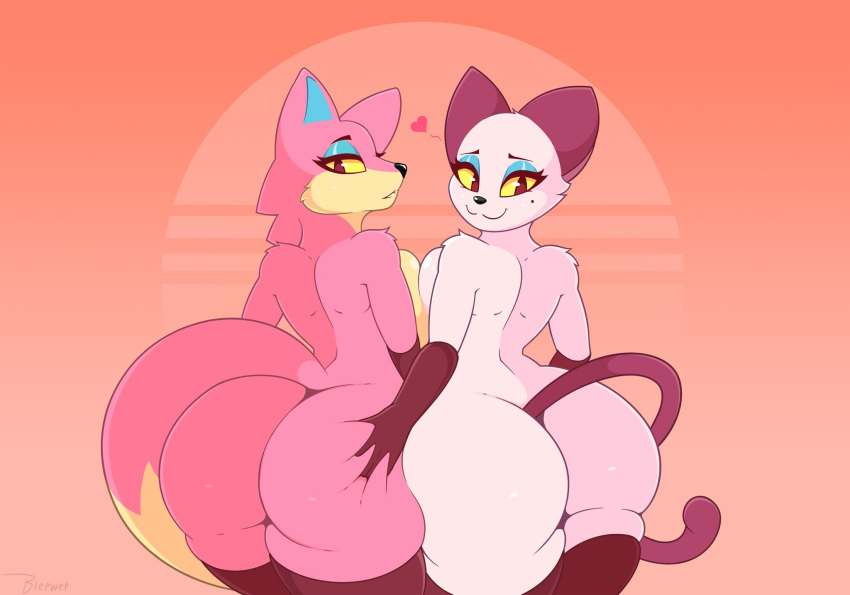 2021 2girls animal_crossing ass ass_dough ass_grab big_ass big_breasts blepwep breasts bubble_butt feline female female_only freya_(animal_crossing) furry huge_ass large_ass nintendo olivia_(animal_crossing) pink_fur tagme thick_ass thick_thighs thighs white_fur