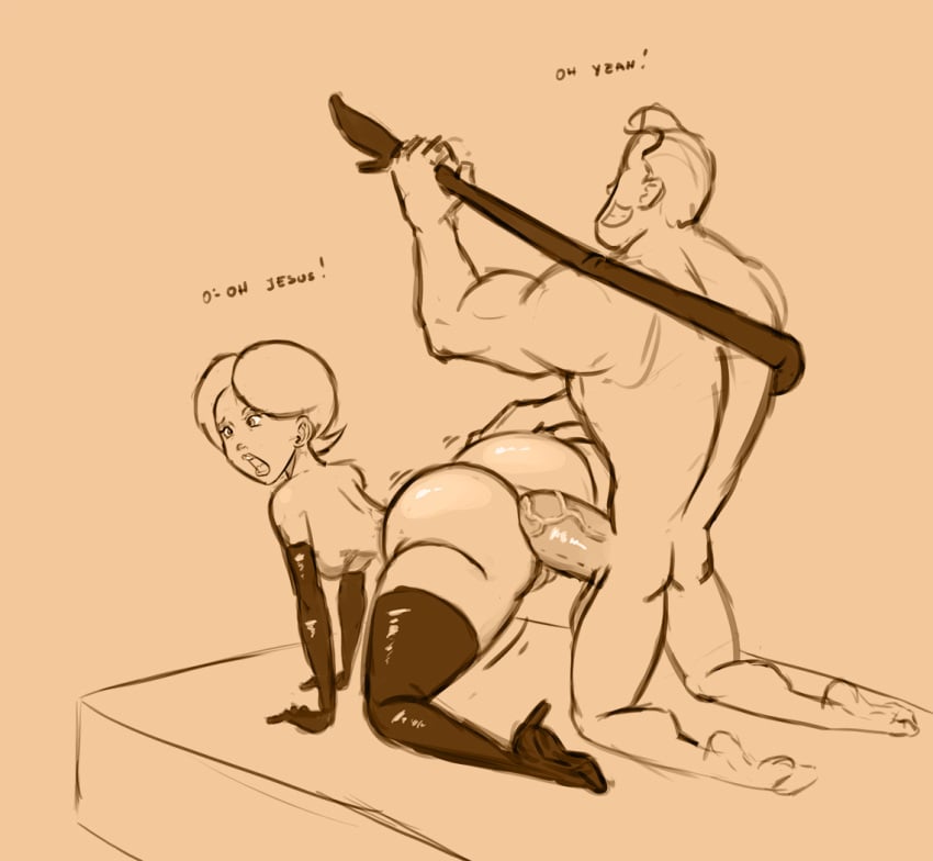 1boy 1girls anal disney doggy_style elastic elastic_body elastigirl female helen_parr huge_cock male monochrome monogamy mr._incredible pixar pussy robert_parr rough_sketch shiin sketch smooth_skin speech_bubble stretching stretchy superheroine the_incredibles